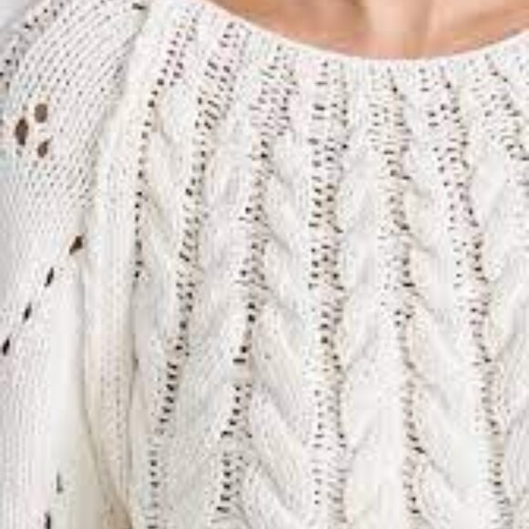 new Free People Sandre Slouchy Cable Knit Sweater Ivory 257 4S2 - Picture 8 of 8
